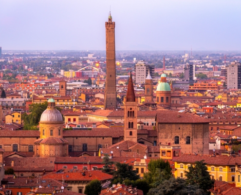 This is a photo of the skyline of Bologna, Italy.