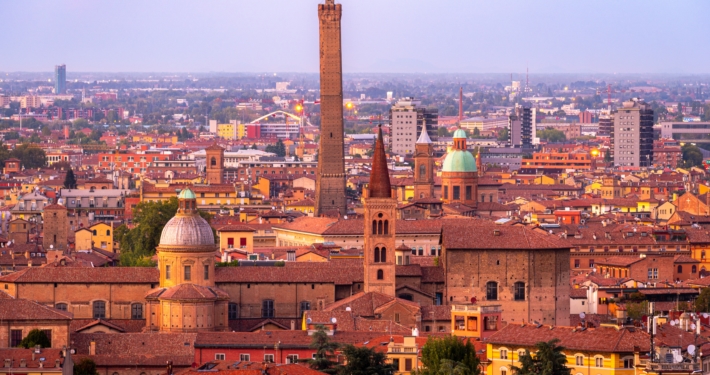 This is a photo of the skyline of Bologna, Italy.