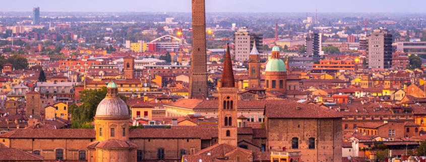 This is a photo of the skyline of Bologna, Italy.