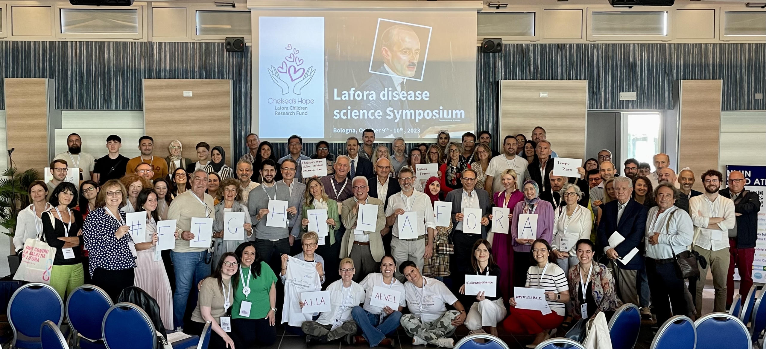 Attendees at the Lafora disease science Symposium 2023 in Bologna