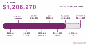 Thermometer showing $1,206,270 of $1.5 million raised
