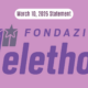 March 10, 2026 Statement from Fondazione Telethon